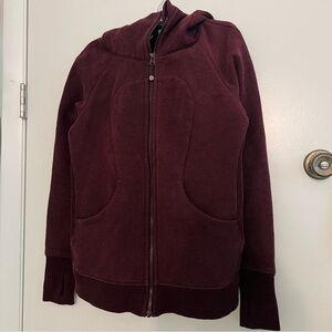 Lululemon Full Zip Scuba Jacket in Maroon
